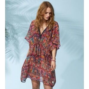 Odd Molly Mystic‎ Journey Beach Dress Azalea Pink One Size Resortwear Tropical